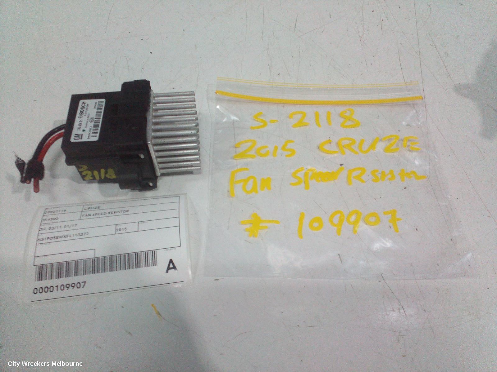 HOLDEN CRUZE FAN SPEED RESISTOR, JH, 03/2011 - 01/2017 - Image 1