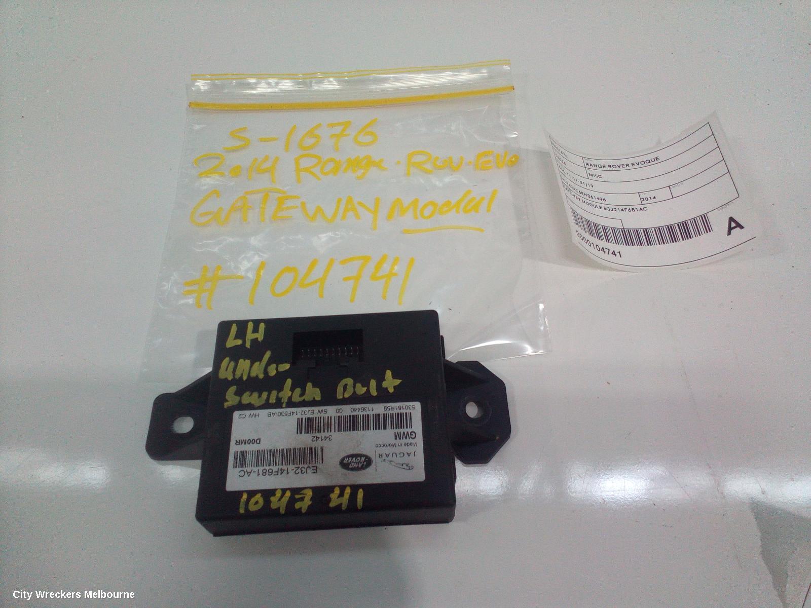 LAND ROVER RANGEROVER EVOQUE, L538, 11/2011 - 01/2019, GATEWAY MODULE EJ3214F681AC : 104741 - Image 1