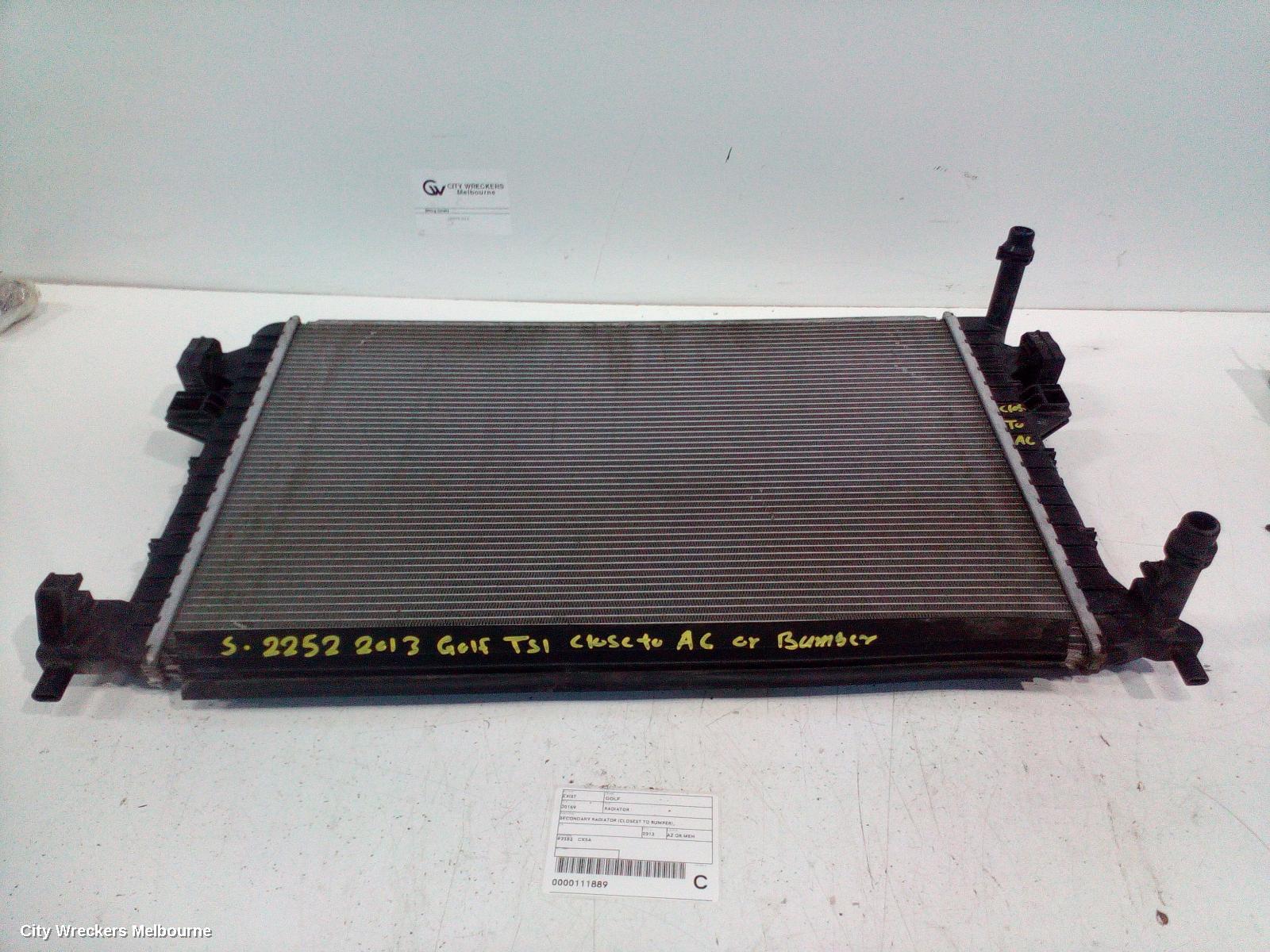 VOLKSWAGEN GOLF RADIATOR, SECONDARY RADIATOR (CLOSEST TO BUMPER), AUTO/MANUAL, 1.4, PETROL, GEN 7, 12/2012 - 08/2020 - Image 2