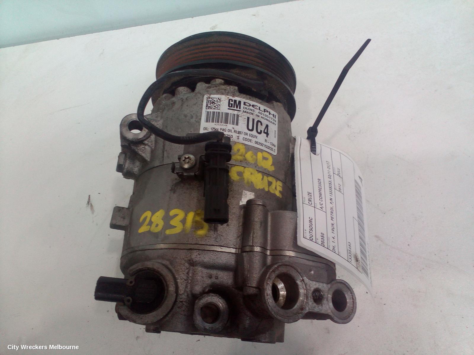 HOLDEN CRUZE A/C COMPRESSOR, JH, 1.4, 19UN, PETROL, P/N 13335253, 03/2011 - 01/2017 - Image 3