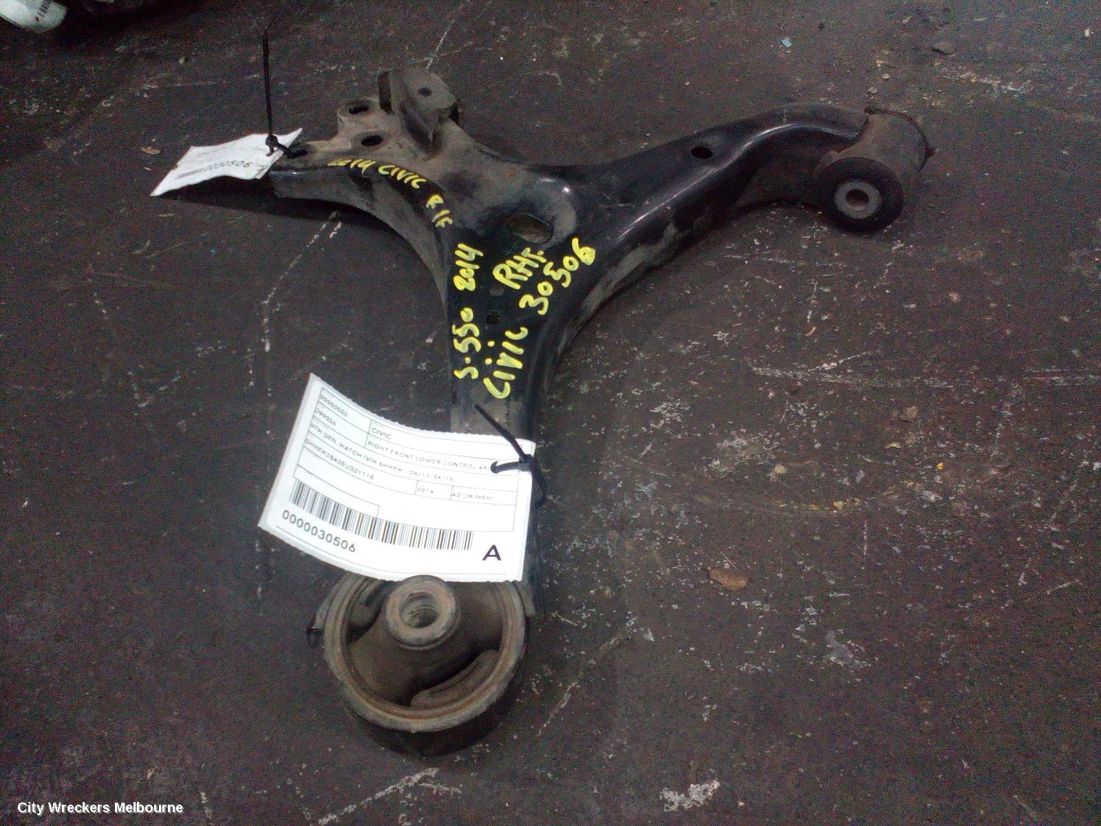 HONDA CIVIC RIGHT FRONT LOWER CONTROL ARM, 9TH GEN, HATCH (VIN SHHFK), 06/2012 - 04/2016 - Image 2