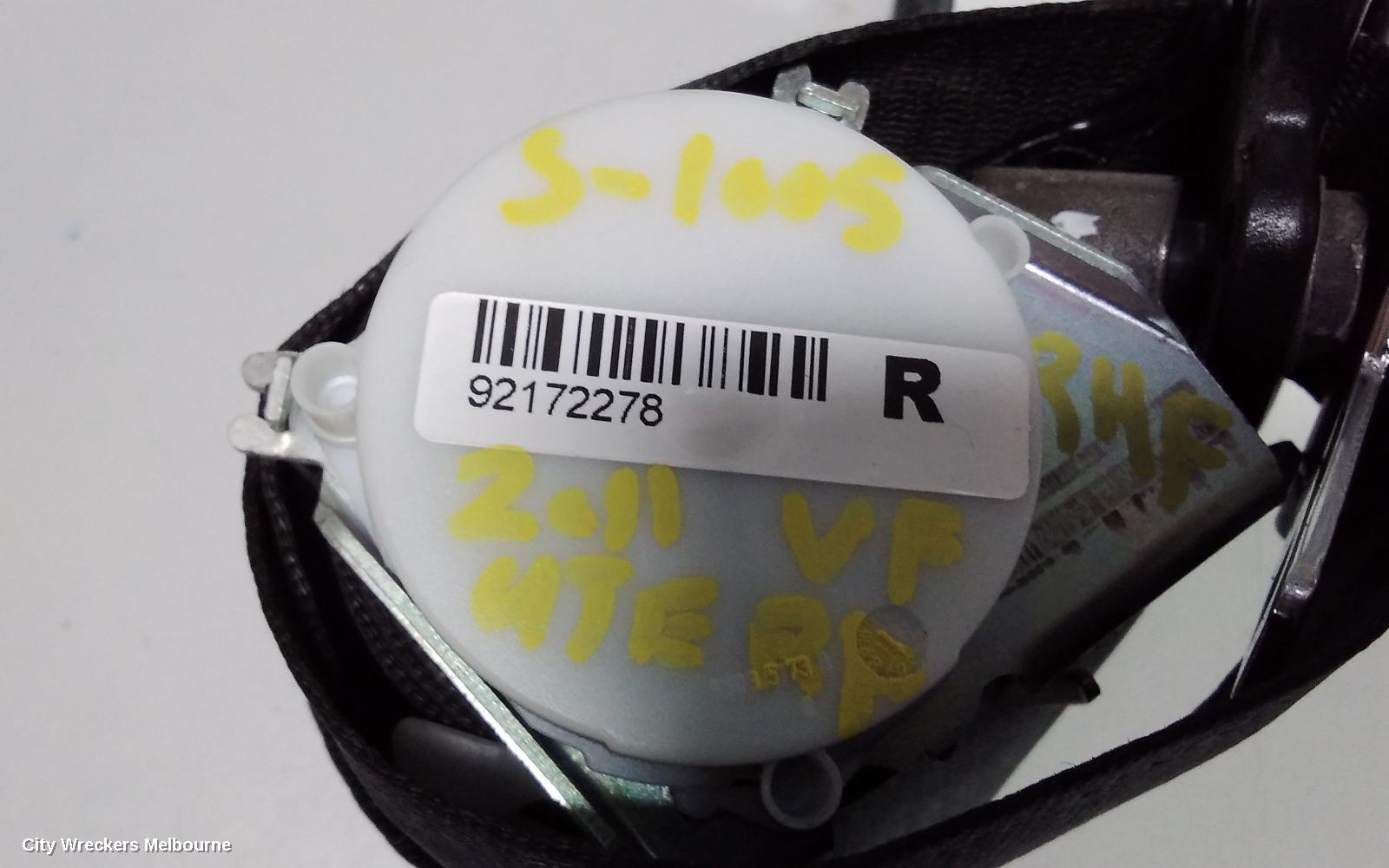 HOLDEN COMMODORE SEATBELT/STALK, RH FRONT, SEAT BELT ONLY, VE, 08/2006 - 04/2013 - Image 2