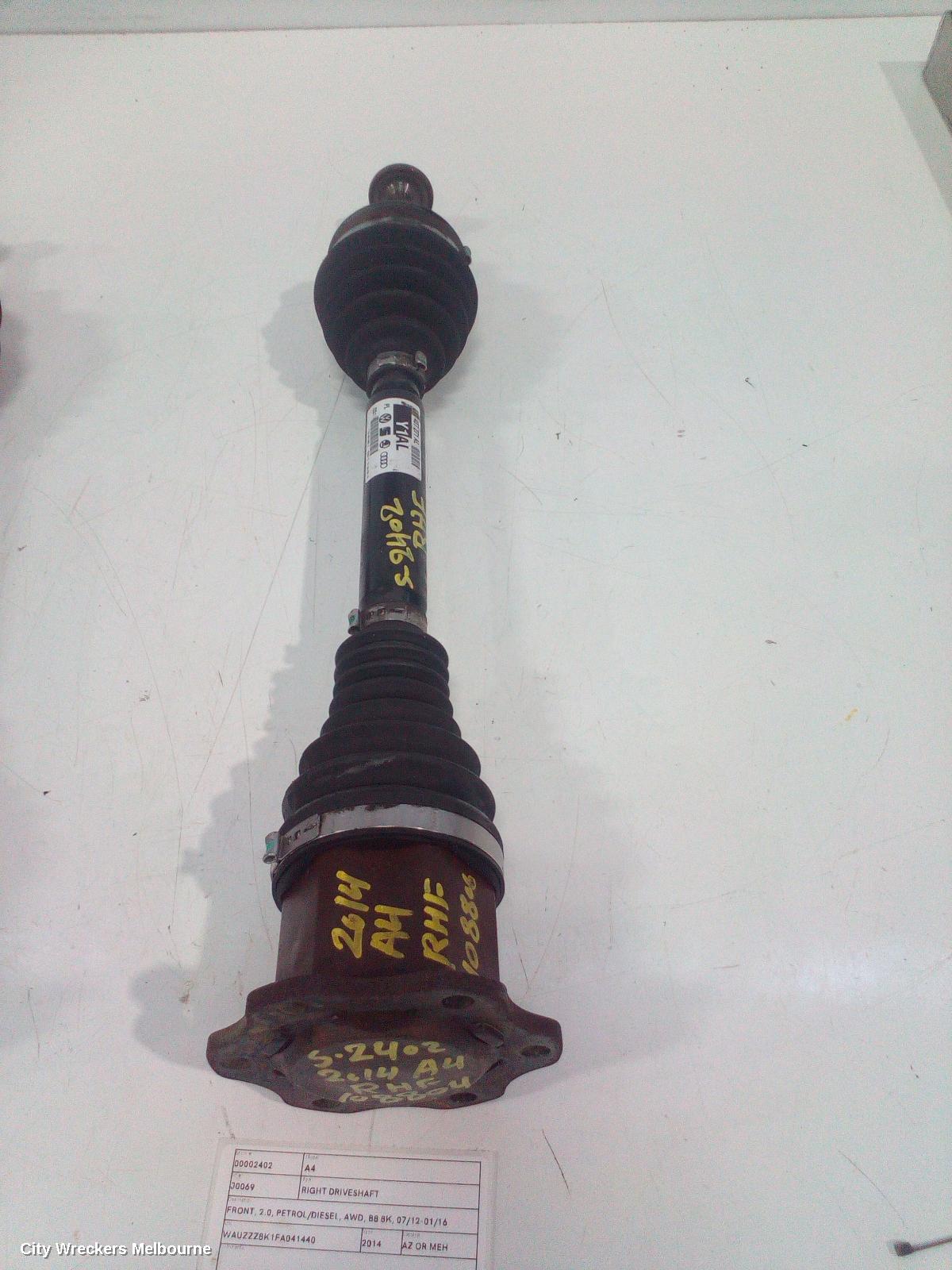 AUDI A4 RIGHT DRIVESHAFT, FRONT, 2.0, PETROL, AWD, B8 8K, 02/2012 - 01/2016 - Image 2