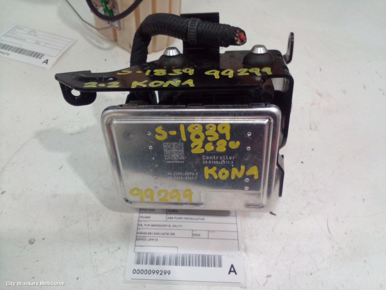 HYUNDAI KONA ABS PUMP/MODULATOR, OS, P/N 58900J9910, 09/2017 ONWARDS - Image 1