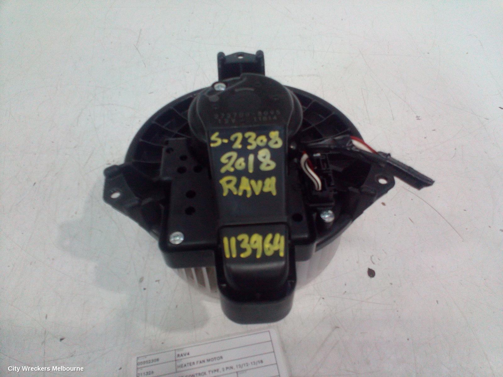 TOYOTA RAV4 HEATER FAN MOTOR, XA40, NON CLIMATE CONTROL TYPE, 2 PIN, 12/2012 - 12/2018 - Image 1