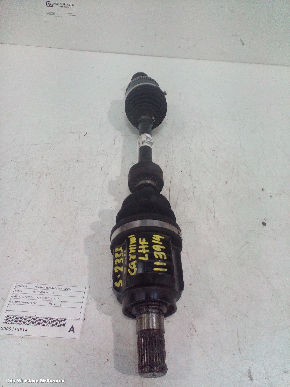 KIA CARNIVAL/GRAND CARNIVAL LEFT DRIVESHAFT, AUTO T/M, PETROL, 3.5, VQ, 03/2010 - 12/2014 - Image 2