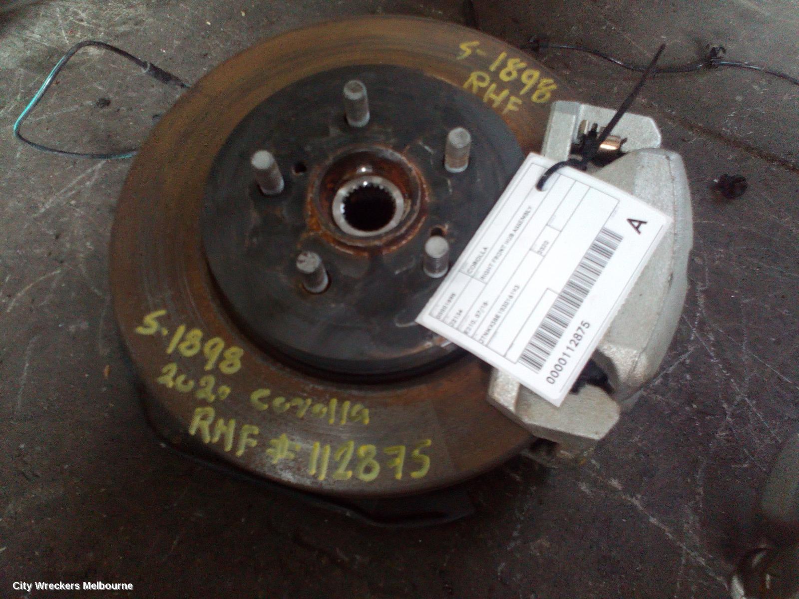 TOYOTA COROLLA RIGHT FRONT HUB ASSEMBLY, E210, 07/2018 ONWARDS - Image 1