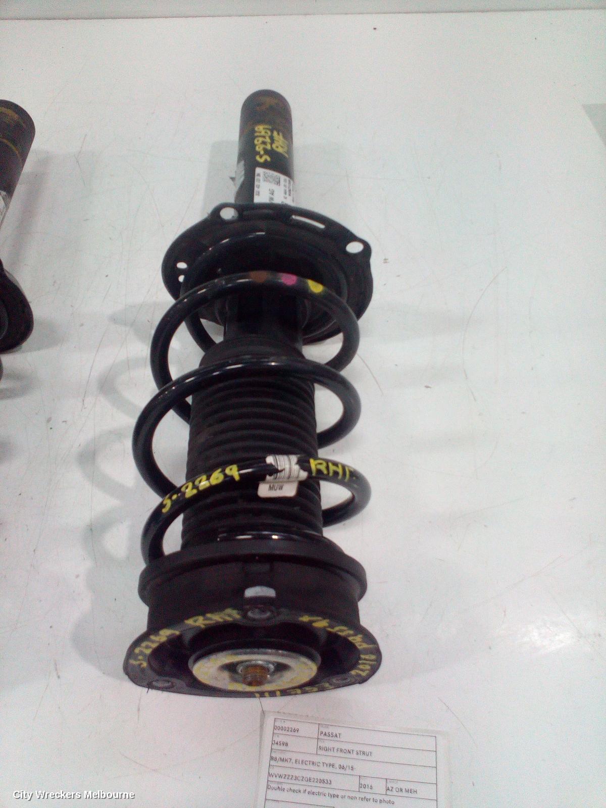 VOLKSWAGEN PASSAT RIGHT FRONT STRUT, B8/MK7, ELECTRIC TYPE, 06/2015 ONWARDS - Image 2