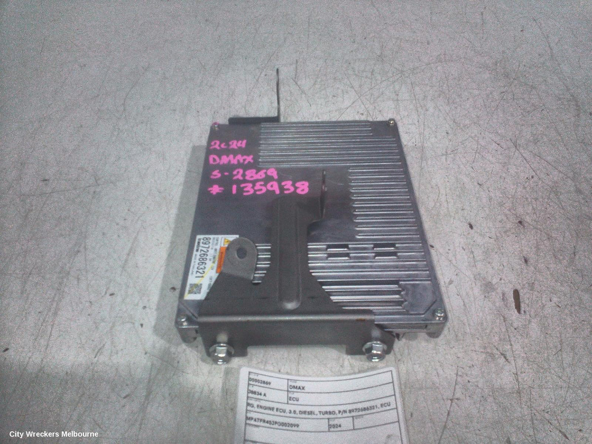 ISUZU DMAX ECU, RG, ENGINE ECU, 3.0, DIESEL, TURBO, P/N 8972686321, ECU ONLY, 07/2020 ONWARDS - Image 1