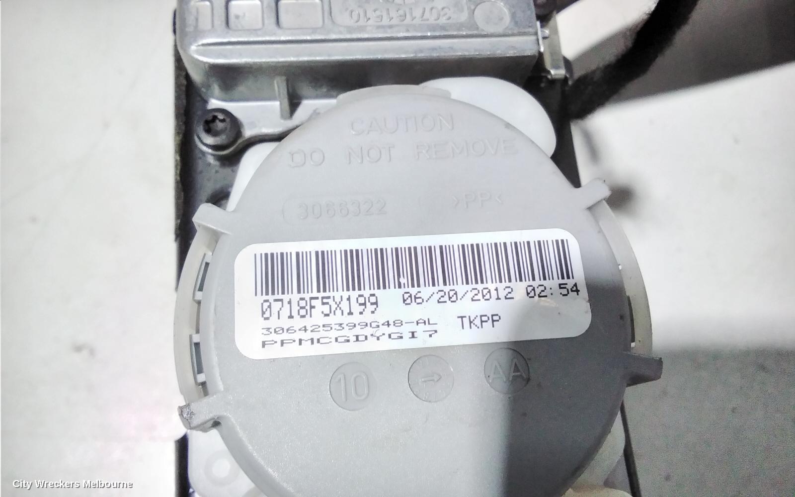 AUDI Q5 SEATBELT/STALK, RH FRONT, SEAT BELT ONLY, 8R, 03/2009 - 12/2013 - Image 3