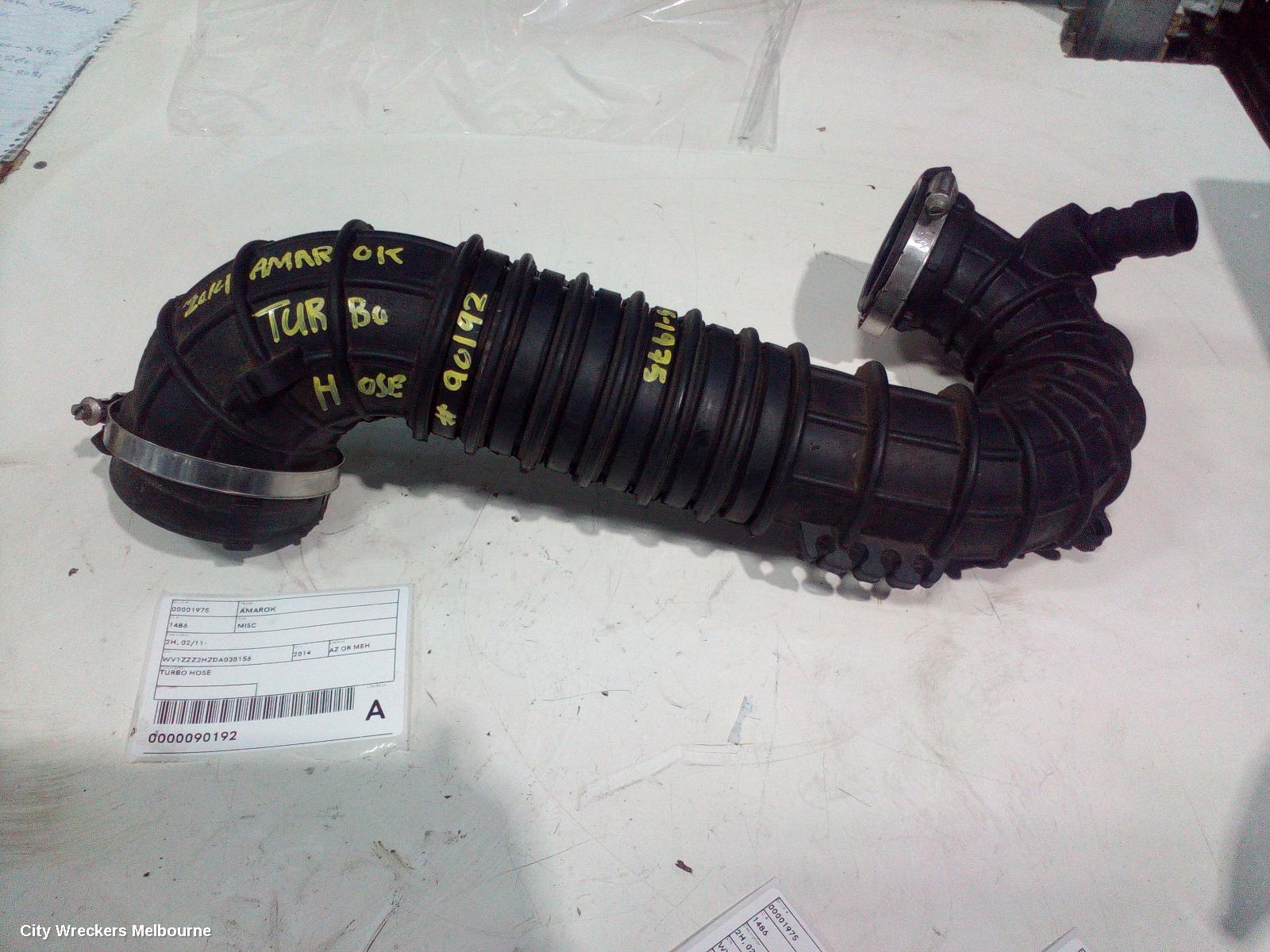 VOLKSWAGEN AMAROK, 2H, 02/2011 - 09/2022, TURBO HOSE: 90192 - Image 1