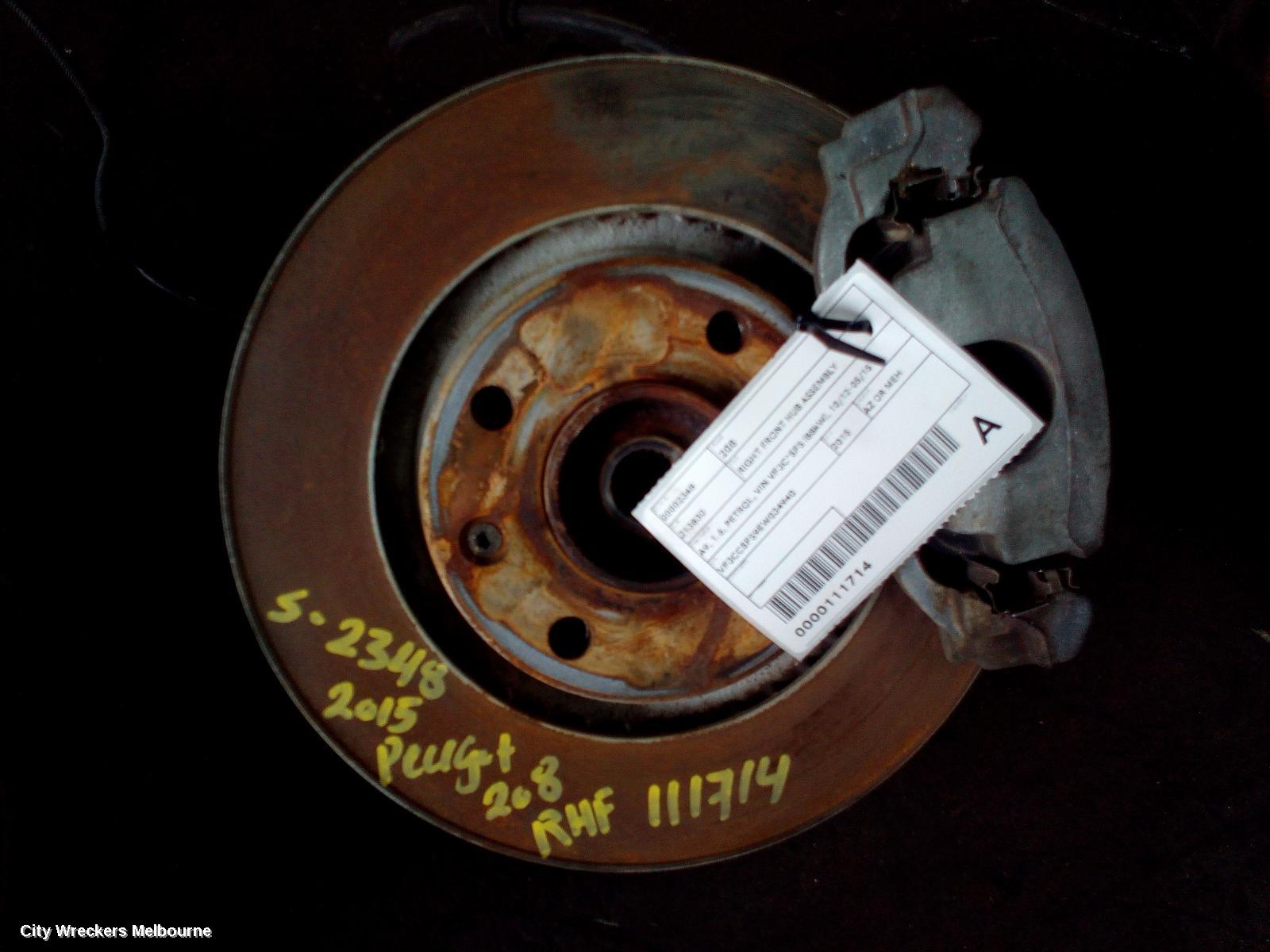 PEUGEOT 208 RIGHT FRONT HUB ASSEMBLY, A9, 1.6, PETROL, VIN VF3C*5FS (88KW), 10/2012 - 05/2015 - Image 1
