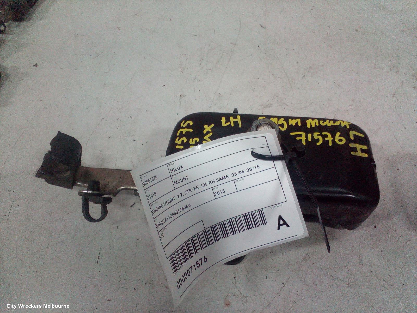 TOYOTA HILUX MOUNT, ENGINE MOUNT, 2.7, 2TR-FE, LH/RH SAME, 03/2005 - 08/2015 - Image 1