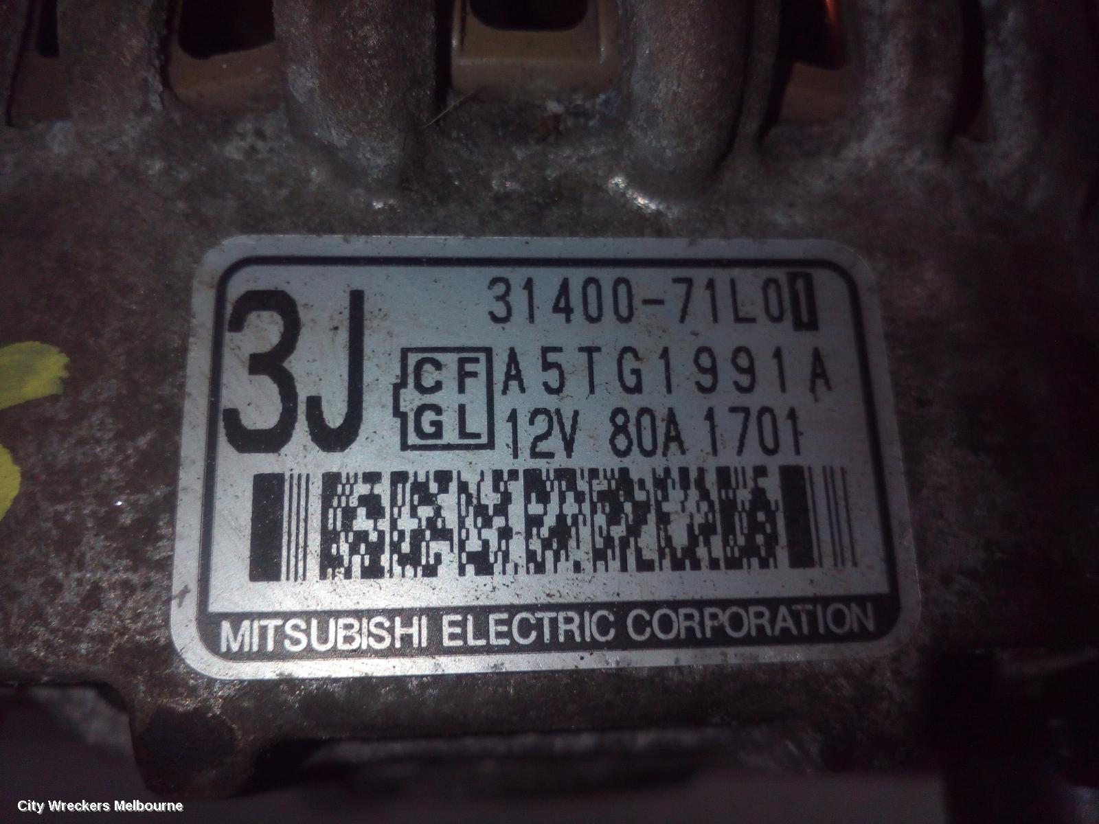 SUZUKI SWIFT ALTERNATOR, PETROL, MITSUBISHI 80AMP, FZ, 08/2010 - 03/2017 - Image 1