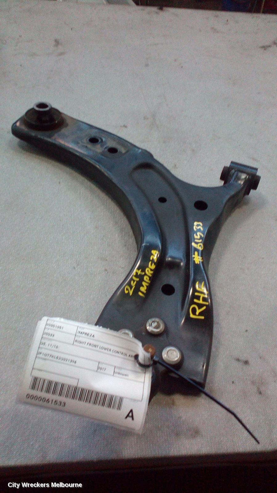 SUBARU IMPREZA RIGHT FRONT LOWER CONTROL ARM, G5, 09/2016 - 09/2023 - Image 1