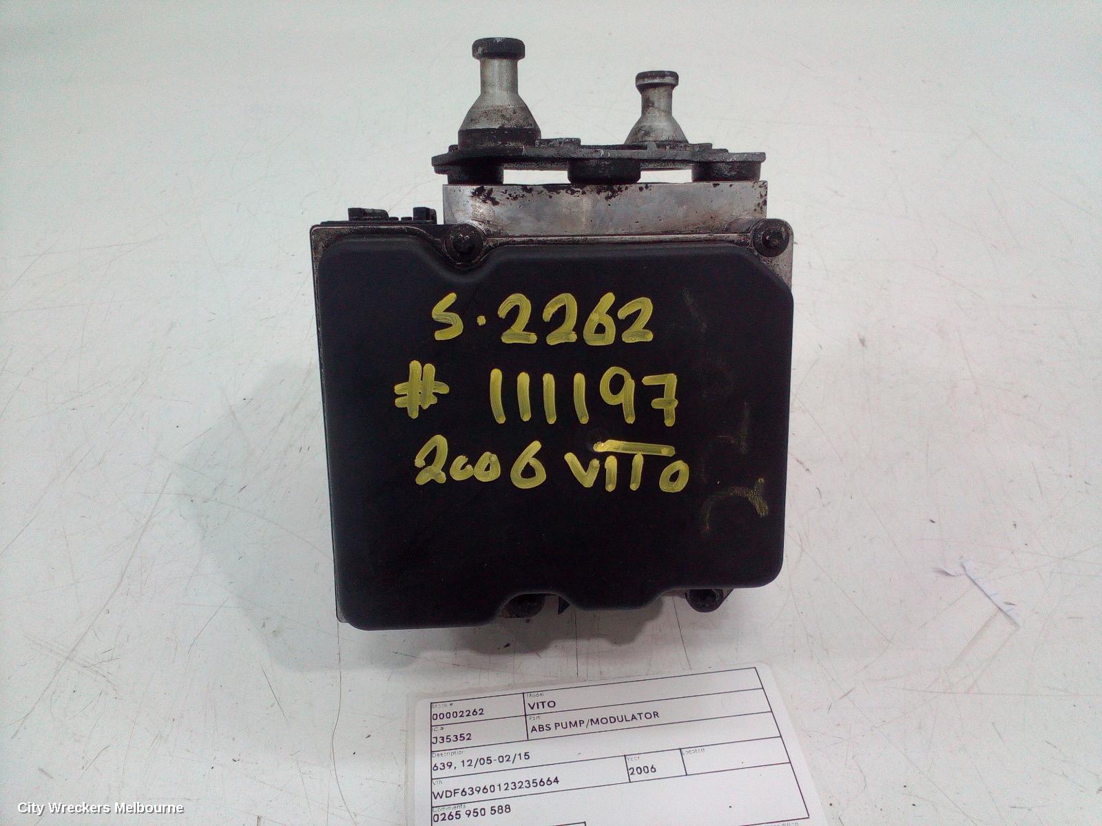 MERCEDES VITO ABS PUMP/MODULATOR, 639, 12/2005 - 02/2015 - Image 1