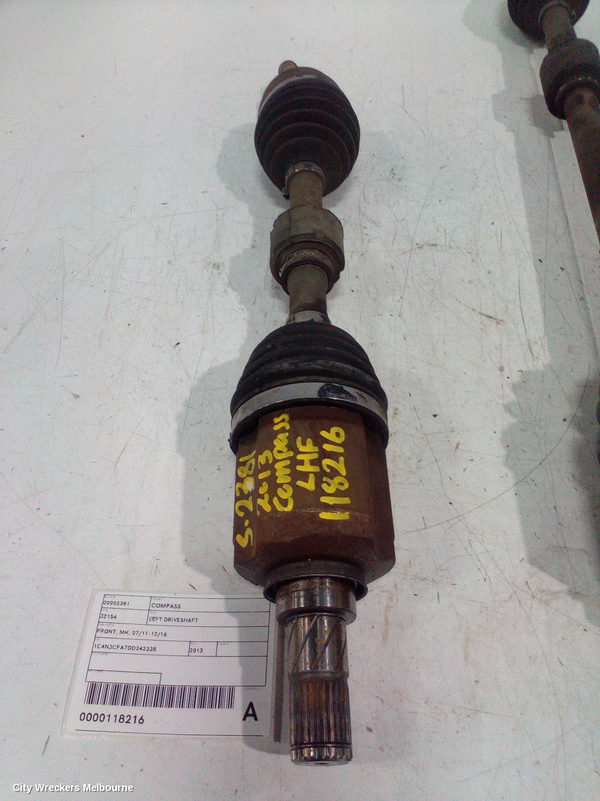 JEEP COMPASS LEFT DRIVESHAFT, FRONT, MK, 07/2011 - 12/2016 - Image 1