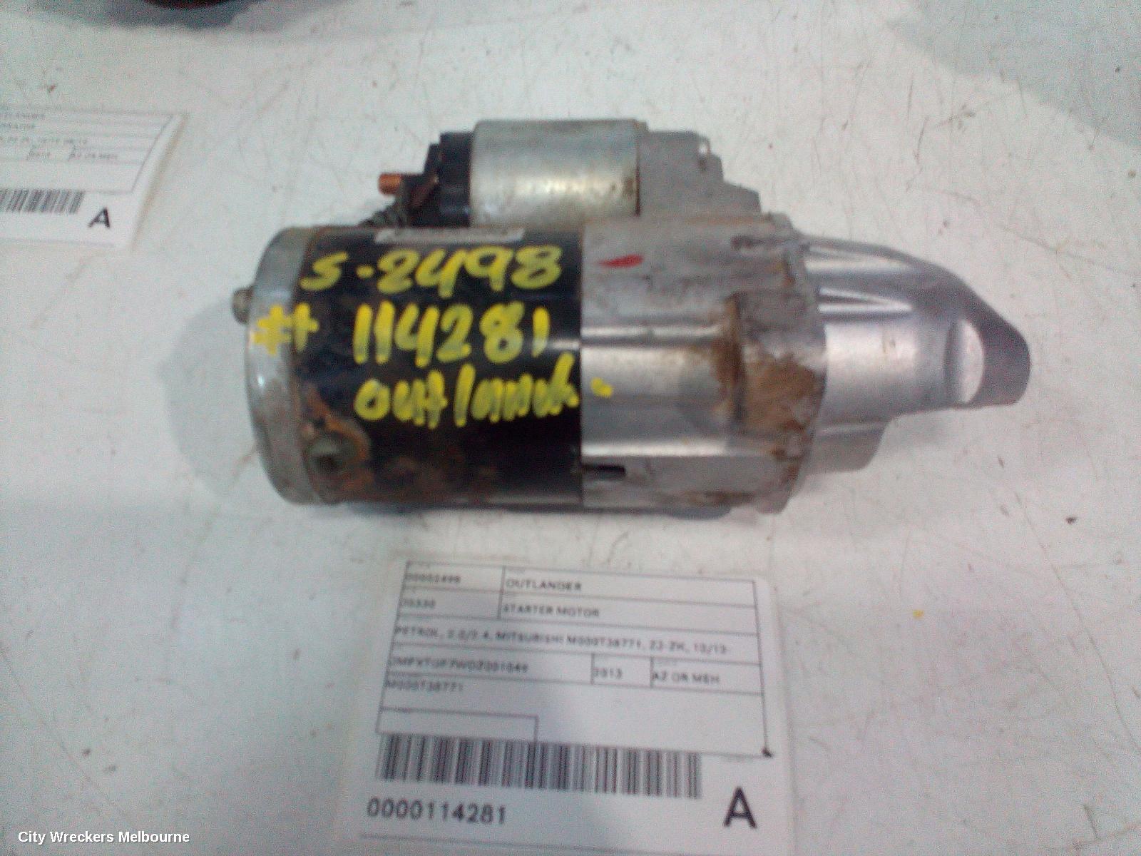 MITSUBISHI OUTLANDER STARTER, PETROL, 2.0/2.4, MITSUBISHI M000T38771, ZJ-ZK, 10/2012 - 07/2021 - Image 1