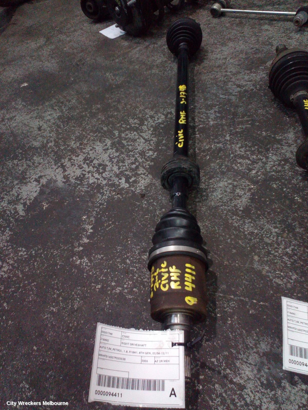 HONDA CIVIC RIGHT DRIVESHAFT, AUTO T/M, PETROL, 1.8, R18A1, 8TH GEN, 02/2006 - 12/2011 - Image 1