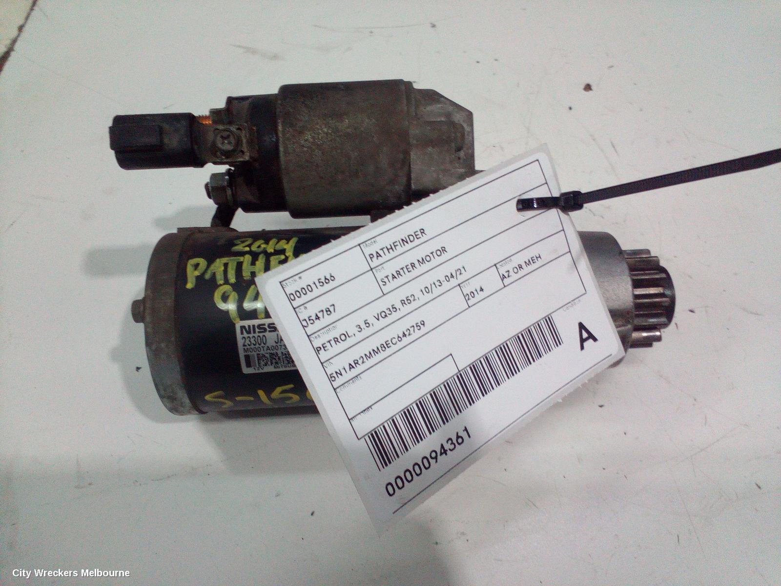 NISSAN PATHFINDER STARTER, PETROL, 3.5, VQ35, R52, 10/2013 - 04/2021 - Image 2
