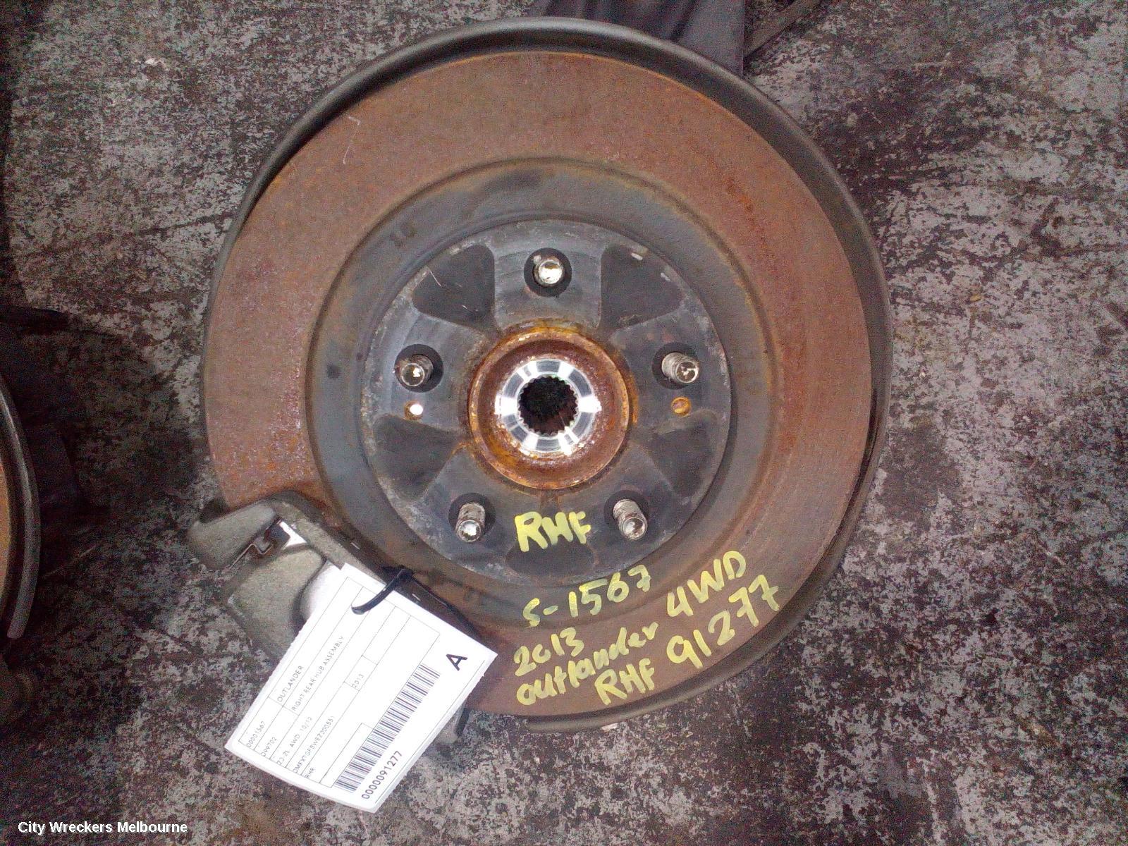 MITSUBISHI OUTLANDER RIGHT REAR HUB ASSEMBLY, ZJ-ZL, AWD, 10/2012 ONWARDS - Image 1