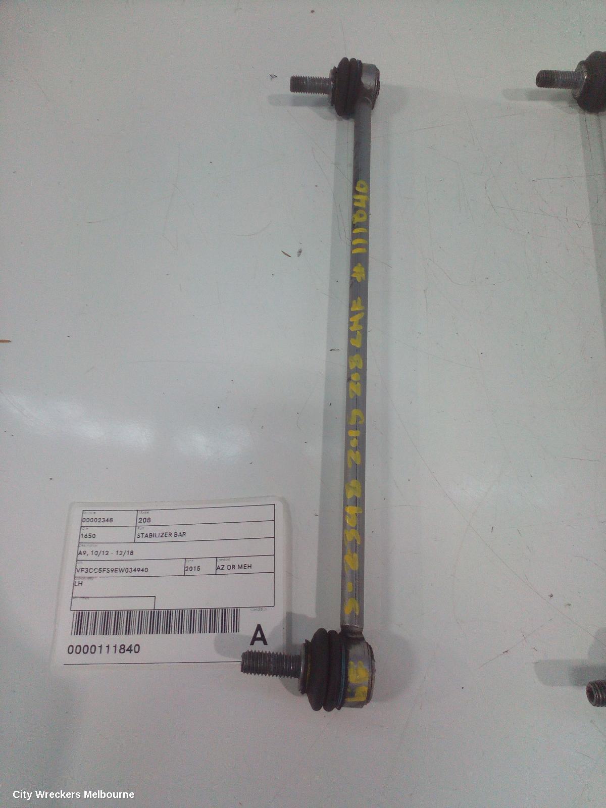 PEUGEOT 208 STABILISER BAR, A9, 10/2012 - 12/2018 - Image 1
