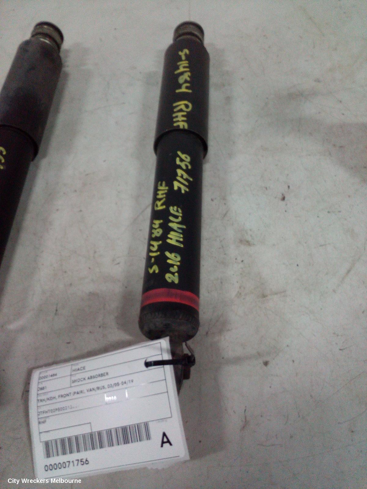 TOYOTA HIACE SHOCK ABSORBER, TRH/KDH, FRONT (PAIR), VAN/BUS, 03/2005 - 04/2019 - Image 1