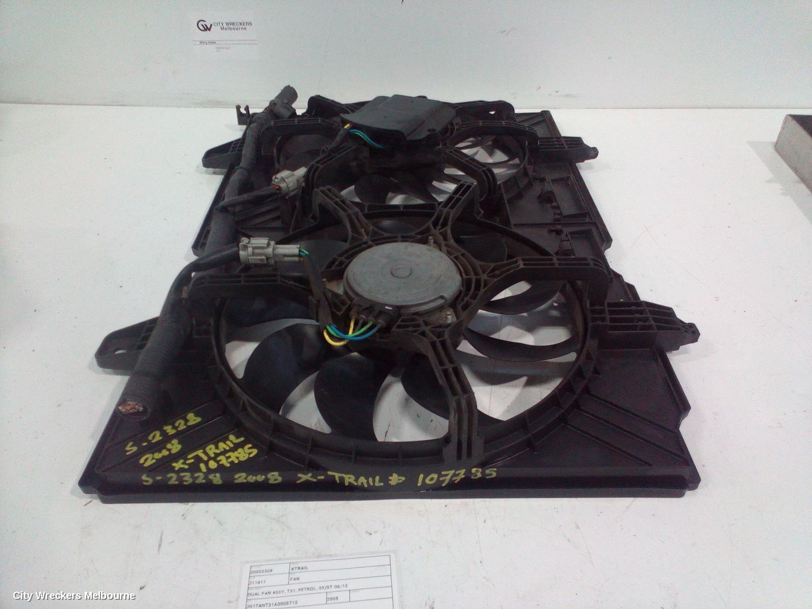NISSAN XTRAIL FAN, DUAL FAN ASSY, T31, PETROL, 09/2007 - 06/2010 - Image 1