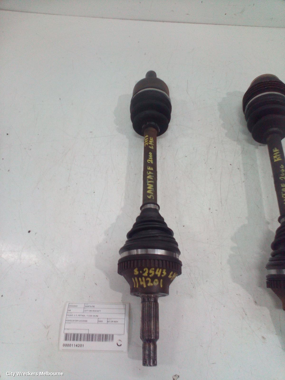 HYUNDAI SANTA FE LEFT DRIVESHAFT, FRONT, 2.7, PETROL, 11/2000 - 04/2006 - Image 2