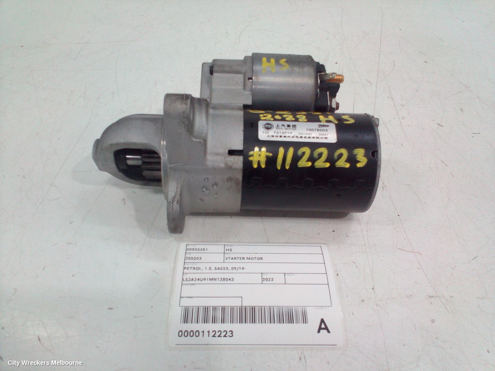 MG HS STARTER, PETROL, 1.5, SAS23, 09/2019 ONWARDS - Image 1