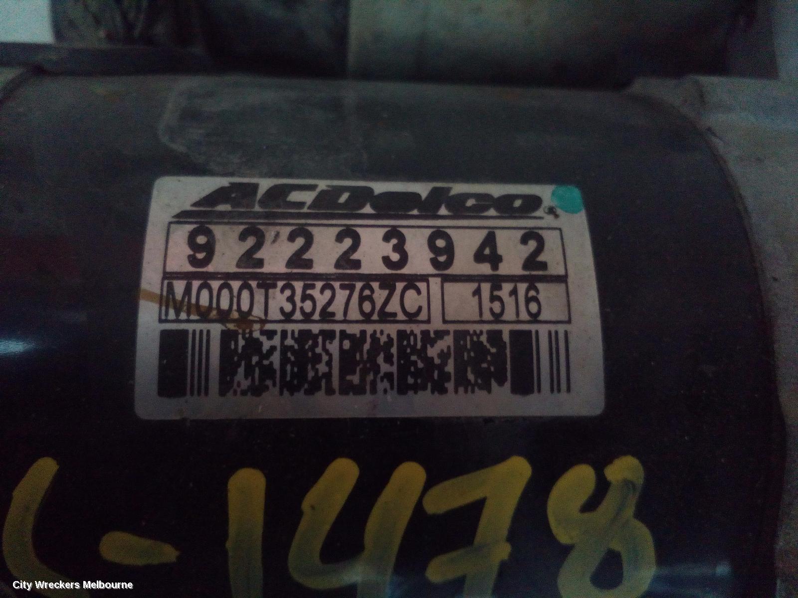 HOLDEN COMMODORE STARTER, 3.6, VE, NUT CONNECTOR TYPE, 08/2006 - 05/2013 - Image 1