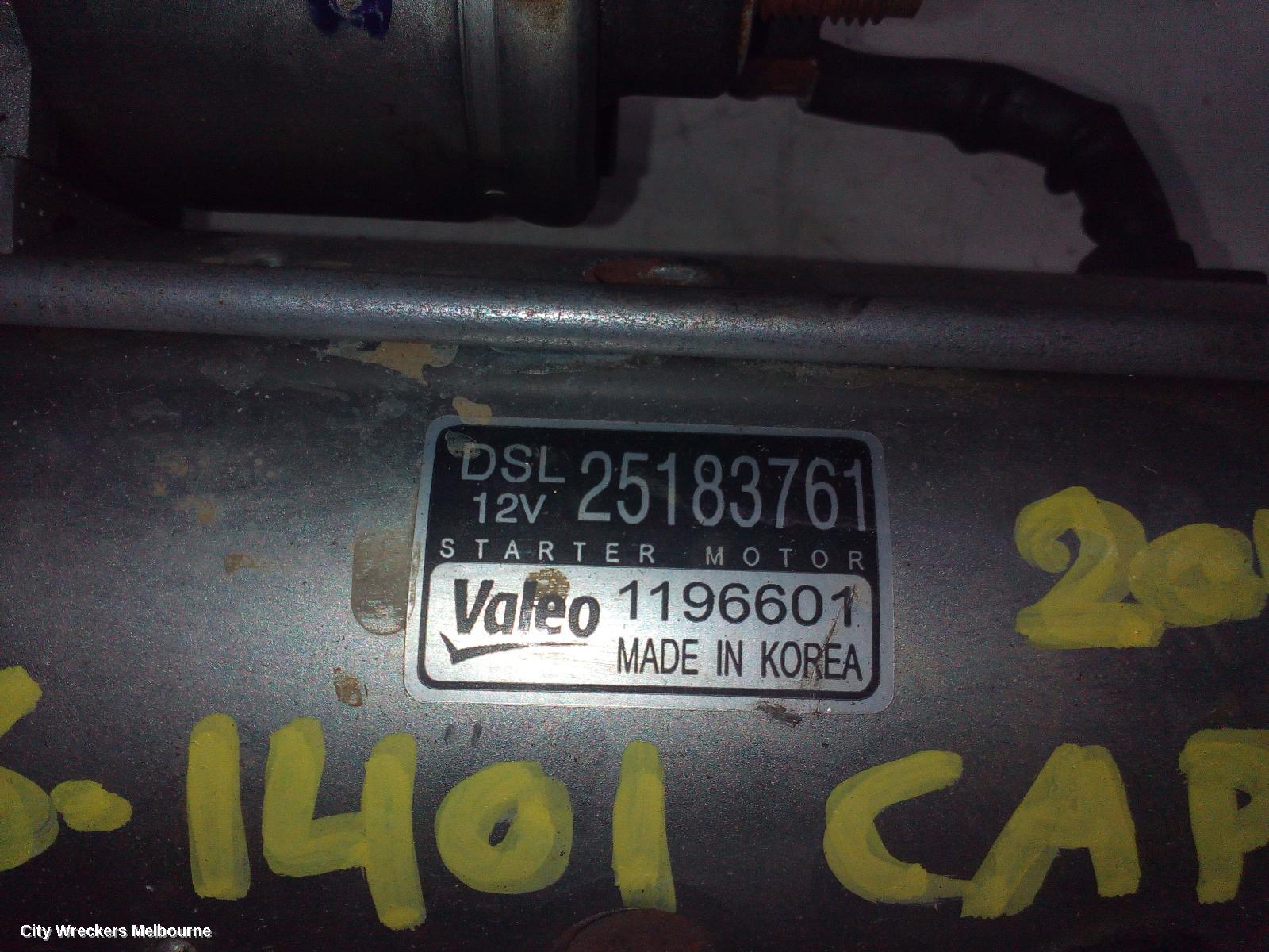 HOLDEN CAPTIVA STARTER, DIESEL, 2.2, CG, 3-BOLT TYPE, 01/2011 - 06/2018 - Image 2