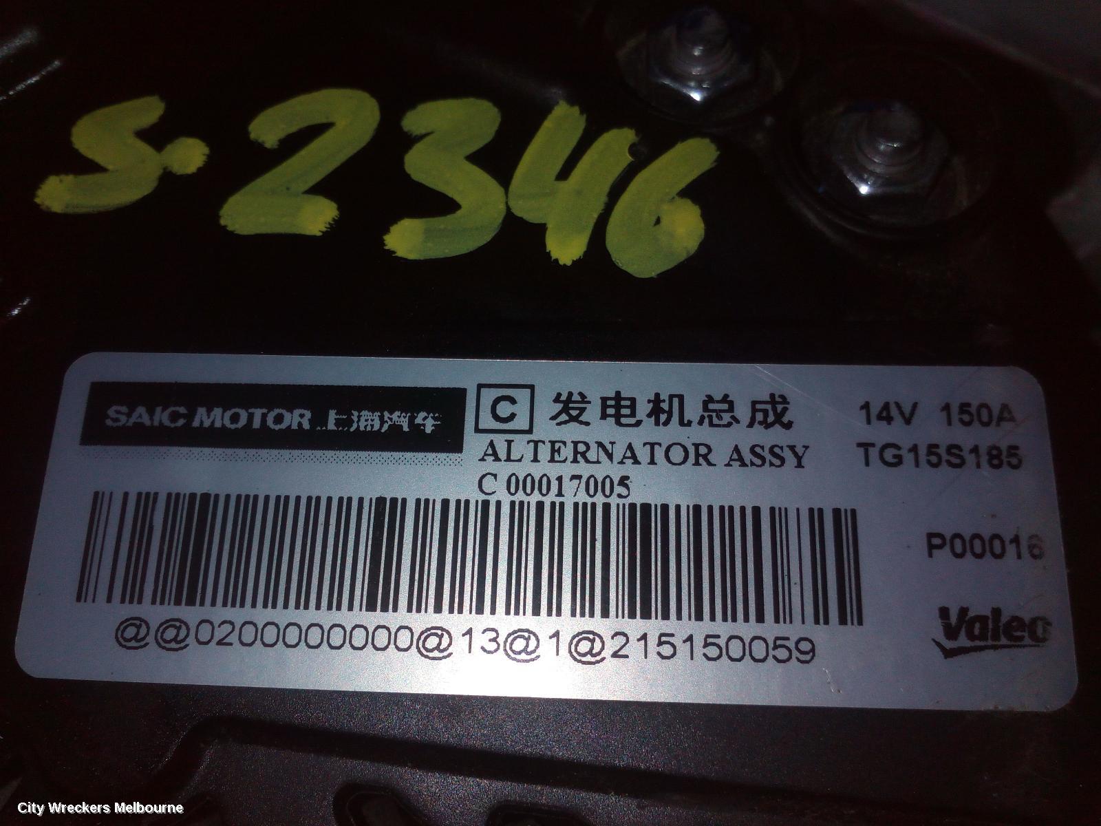 LDV G10 ALTERNATOR, PETROL, 2.0, SV7A/SV7C, WAGON/VAN, 04/2015 ONWARDS - Image 2