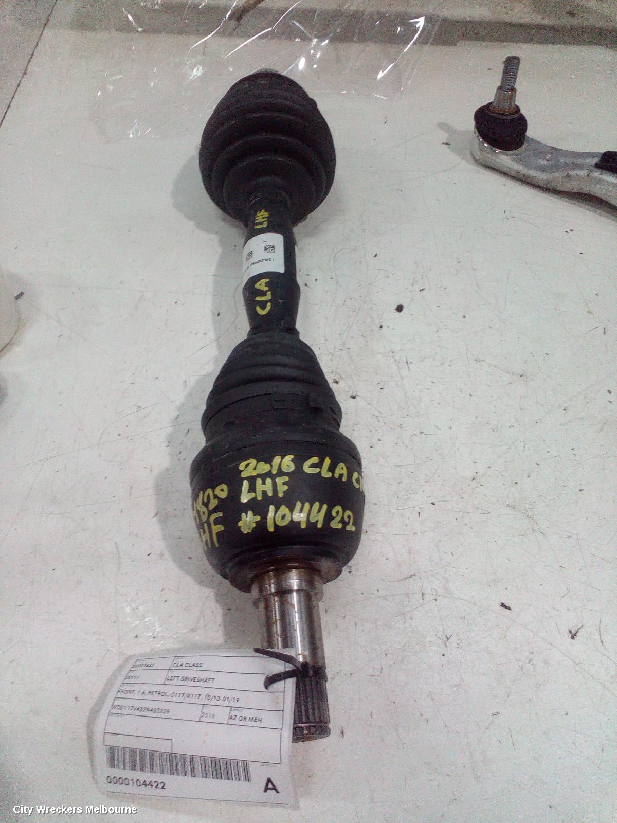 MERCEDES CLA CLASS LEFT DRIVESHAFT, FRONT, 1.6, PETROL, C117/X117, 10/2013 - 01/2019 - Image 1