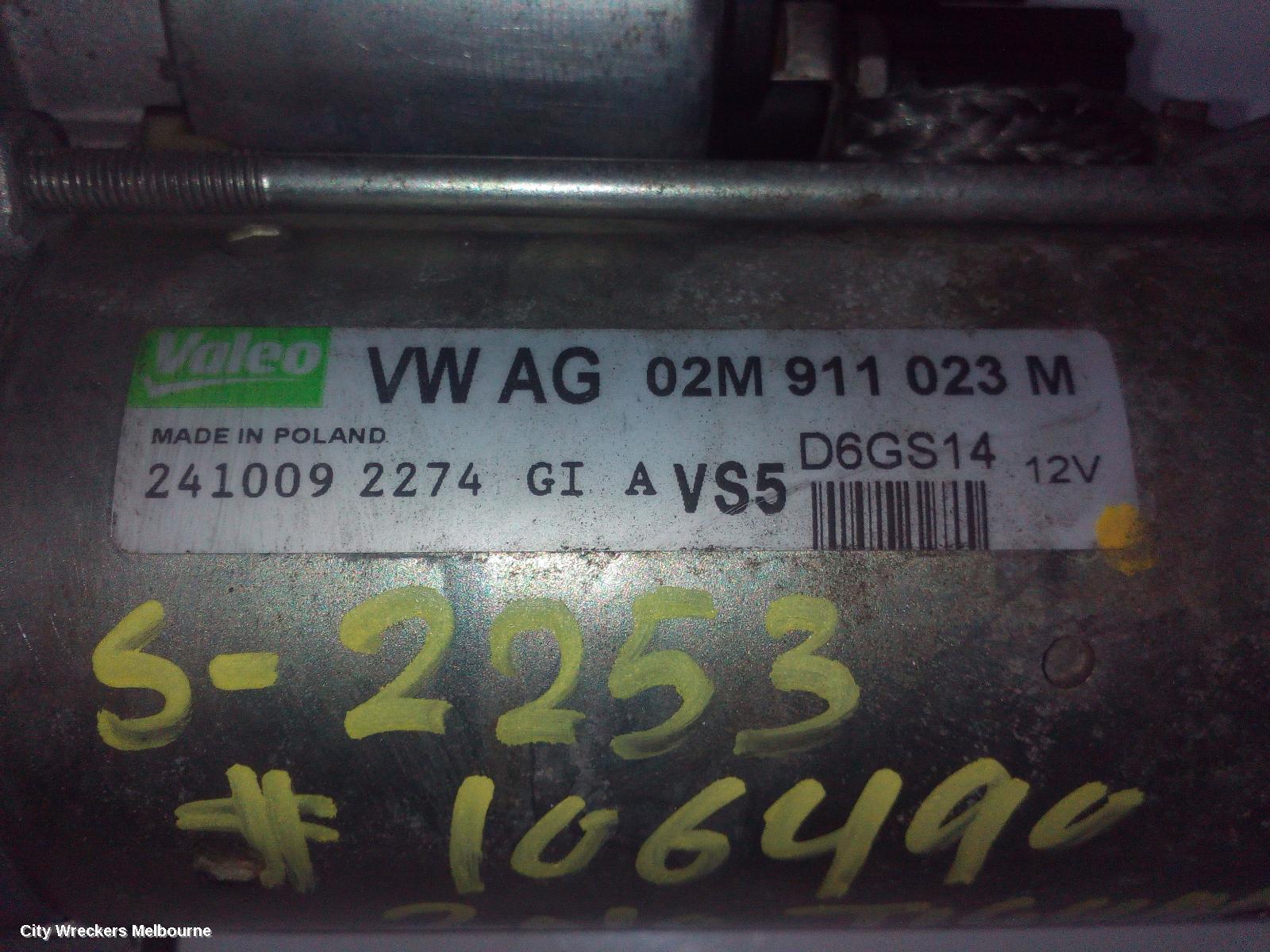 VOLKSWAGEN TIGUAN STARTER, PETROL, 2.0, 5N, CAWA/CCZC/CCZD/CAWB CODE, 05/2008 - 08/2016 - Image 2