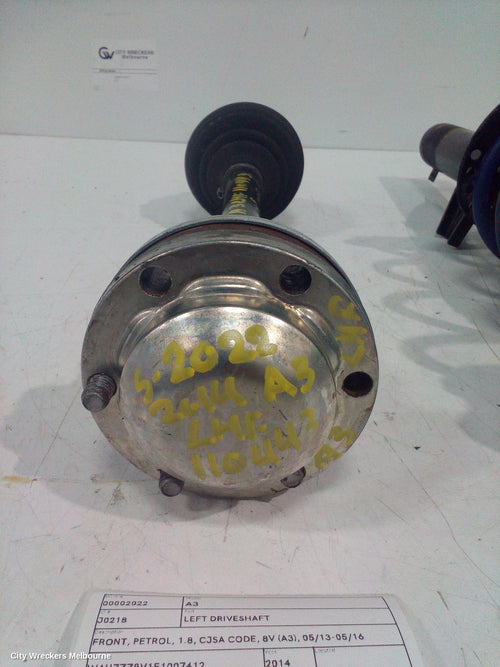AUDI A3 LEFT DRIVESHAFT, FRONT, PETROL, 1.8, CJSA CODE, 8V (A3), 05/2013 - 05/2016 - Image 1
