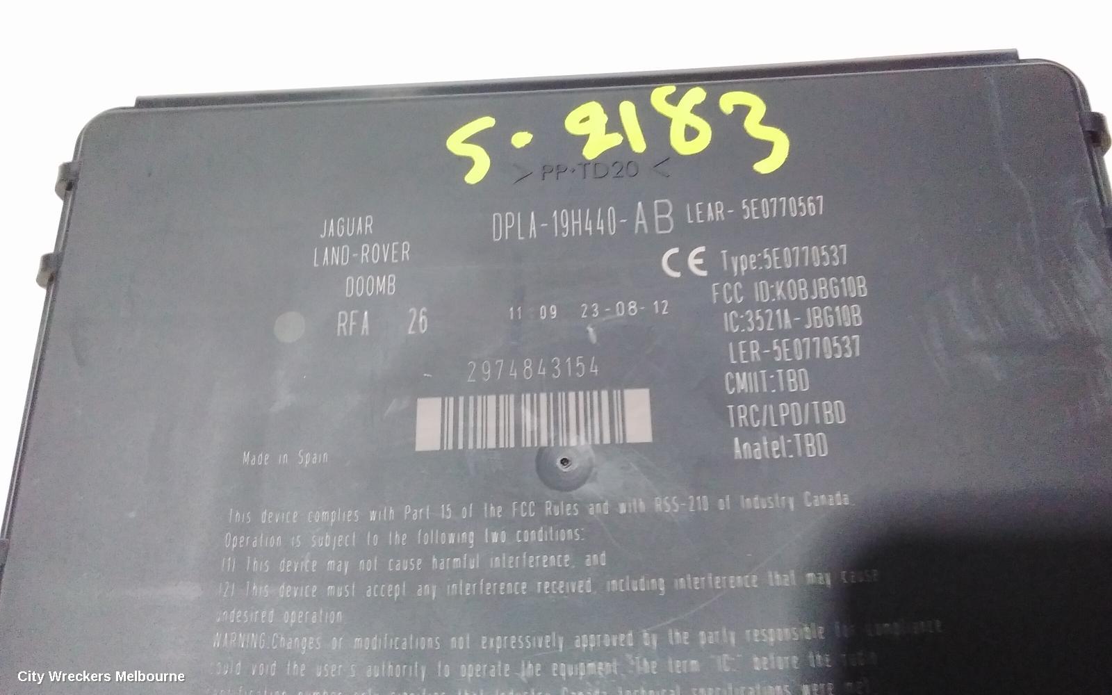 LAND ROVER DISCOVERY, L319,10/2009 - 12/2016, DPLA-19H440-AB  ELECTRONIC MODULE: 107529 - Image 3