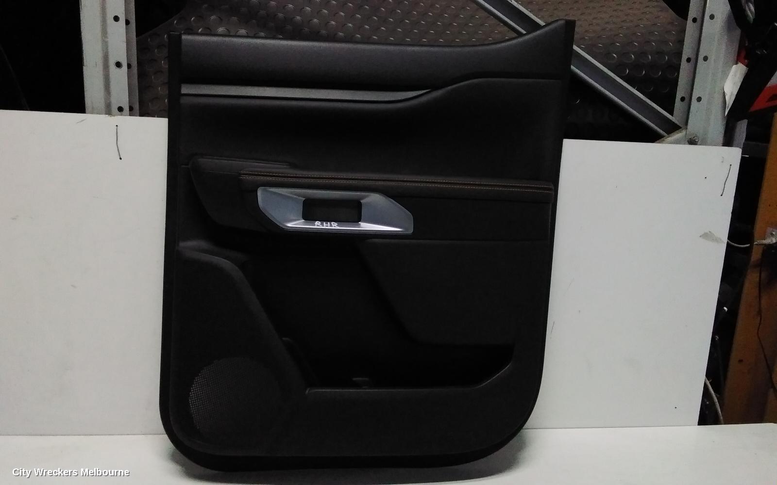 FORD RANGER DOOR TRIM, RA, RH REAR, LEATHER, BLACK, W/ ORANGE STITCHING, 05/2022 ONWARDS - Image 3
