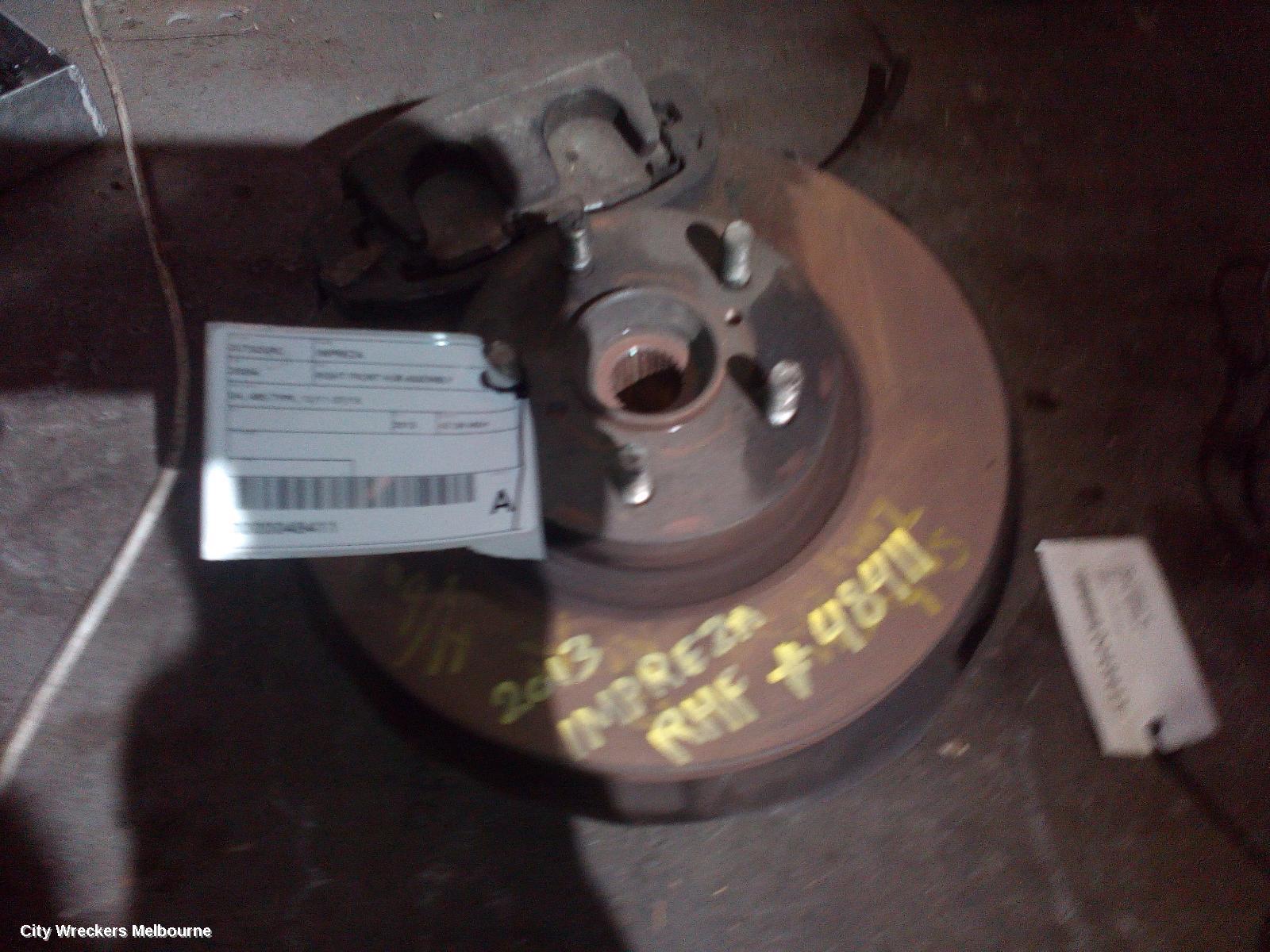 SUBARU IMPREZA RIGHT FRONT HUB ASSEMBLY, G4, ABS TYPE, 12/2011 - 07/2013 - Image 1
