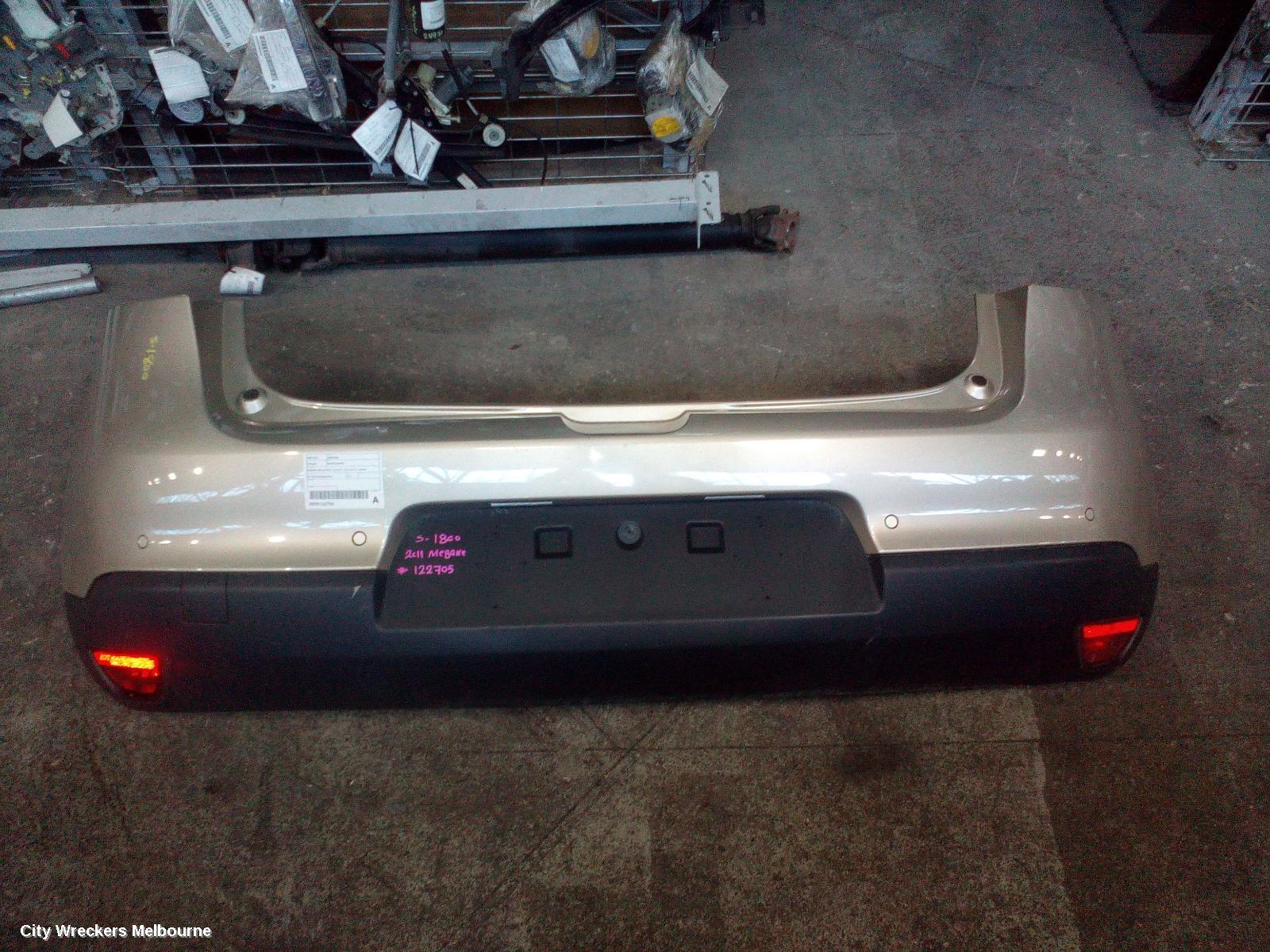 RENAULT MEGANE REAR BUMPER, BUMPER BAR (UPPER), X32/X95, 5DR HATCH, SPORT EDITION/PRIVILEGE, W/ PARK SENSOR TYPE, 09/2010 - 06/2013 - Image 2