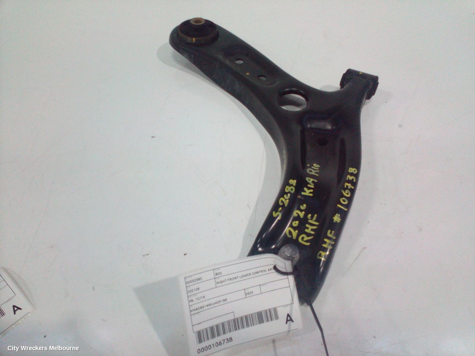 KIA RIO RIGHT FRONT LOWER CONTROL ARM, YB, 12/2016 - 06/2023 - Image 3