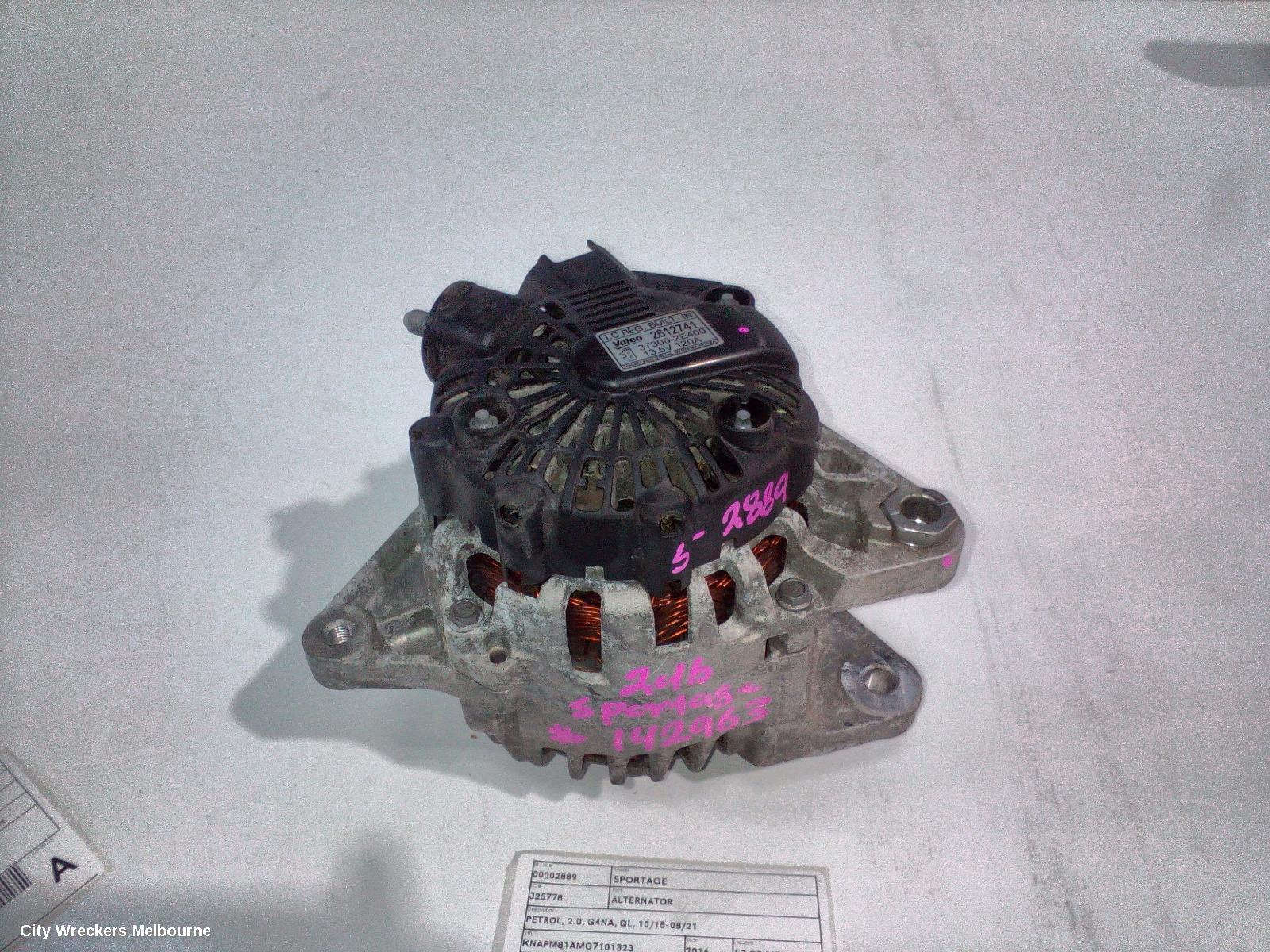 KIA SPORTAGE ALTERNATOR, PETROL, 2.0, G4NA, QL, 10/2015 - 08/2021 - Image 2
