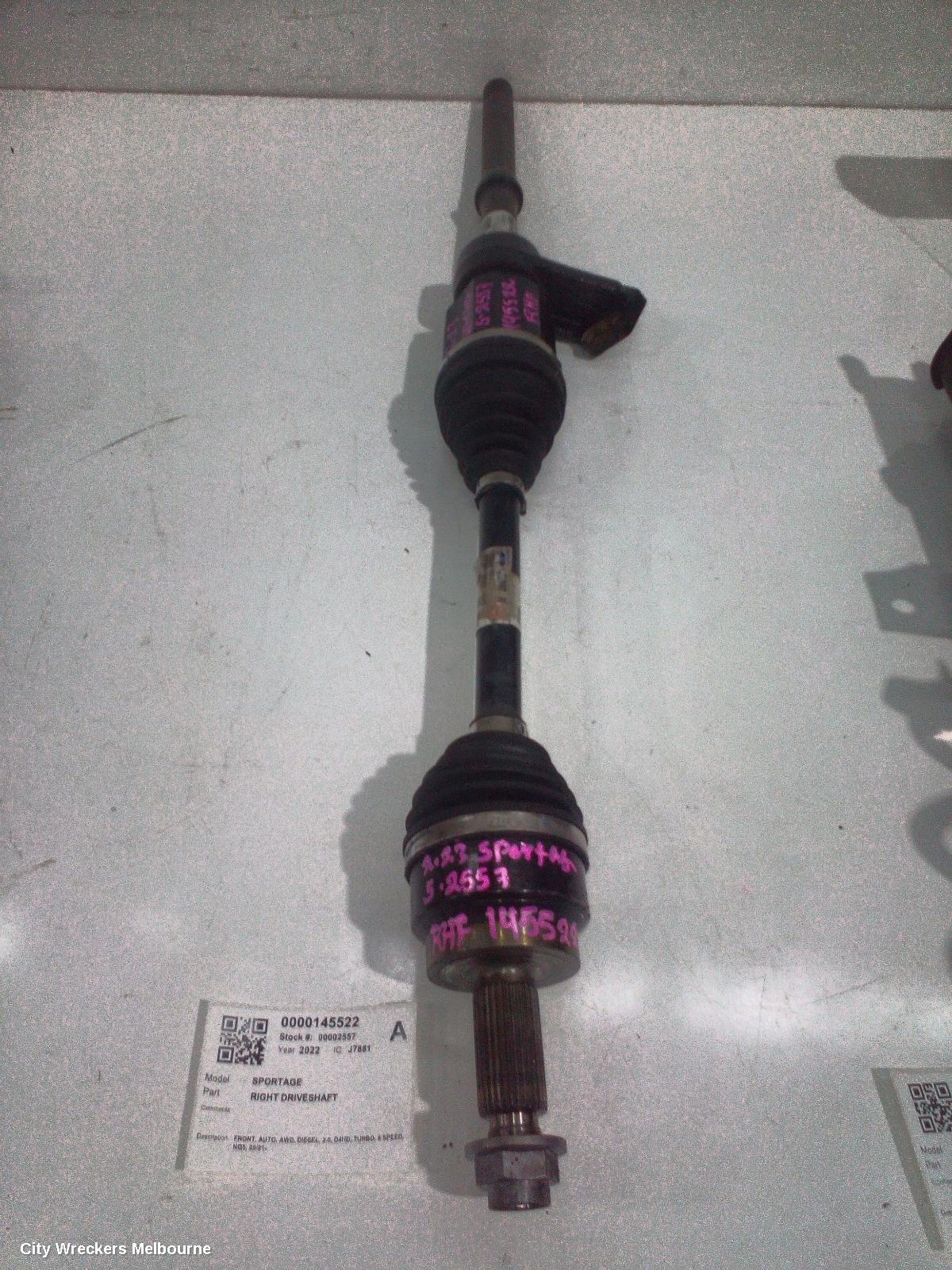KIA SPORTAGE RIGHT DRIVESHAFT, FRONT, AUTO, AWD, DIESEL, 2.0, D4HD, TURBO, 8 SPEED, NQ5, 09/2021 ONWARDS - Image 2