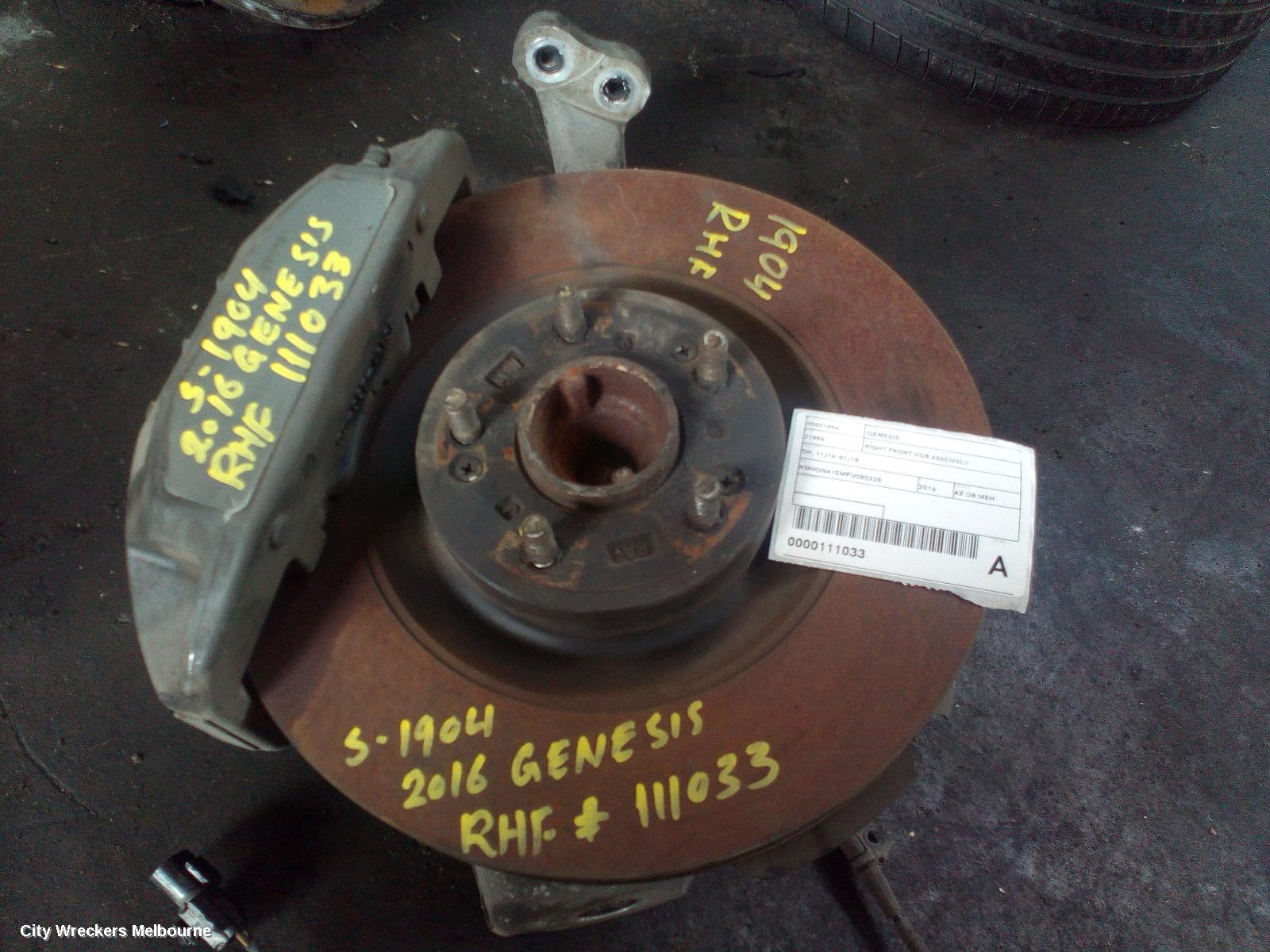 HYUNDAI GENESIS RIGHT FRONT HUB ASSEMBLY, DH, 11/2014 - 01/2018 - Image 1