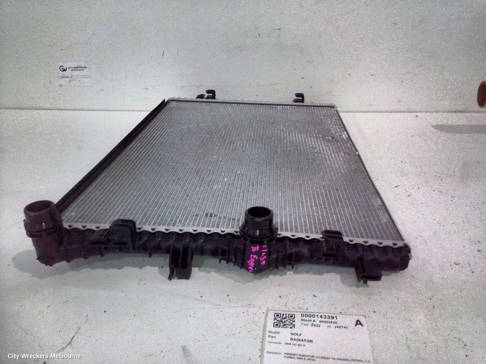 VOLKSWAGEN GOLF RADIATOR, PRIMARY RADIATOR (CLOSEST TO ENGINE), PETROL, 1.4, TURBO, GEN 8, 09/2020 ONWARDS - Image 3