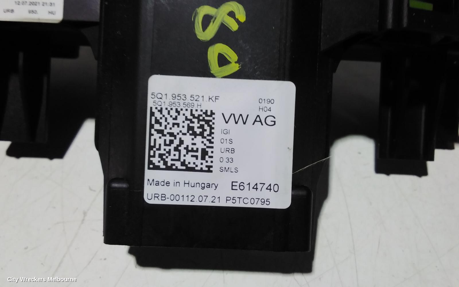 VOLKSWAGEN T-ROC COMBINATION SWITCH, COMBINATION SWITCH ASSY, NON LANE ASSIST TYPE, A1, 03/2020 ONWARDS - Image 3