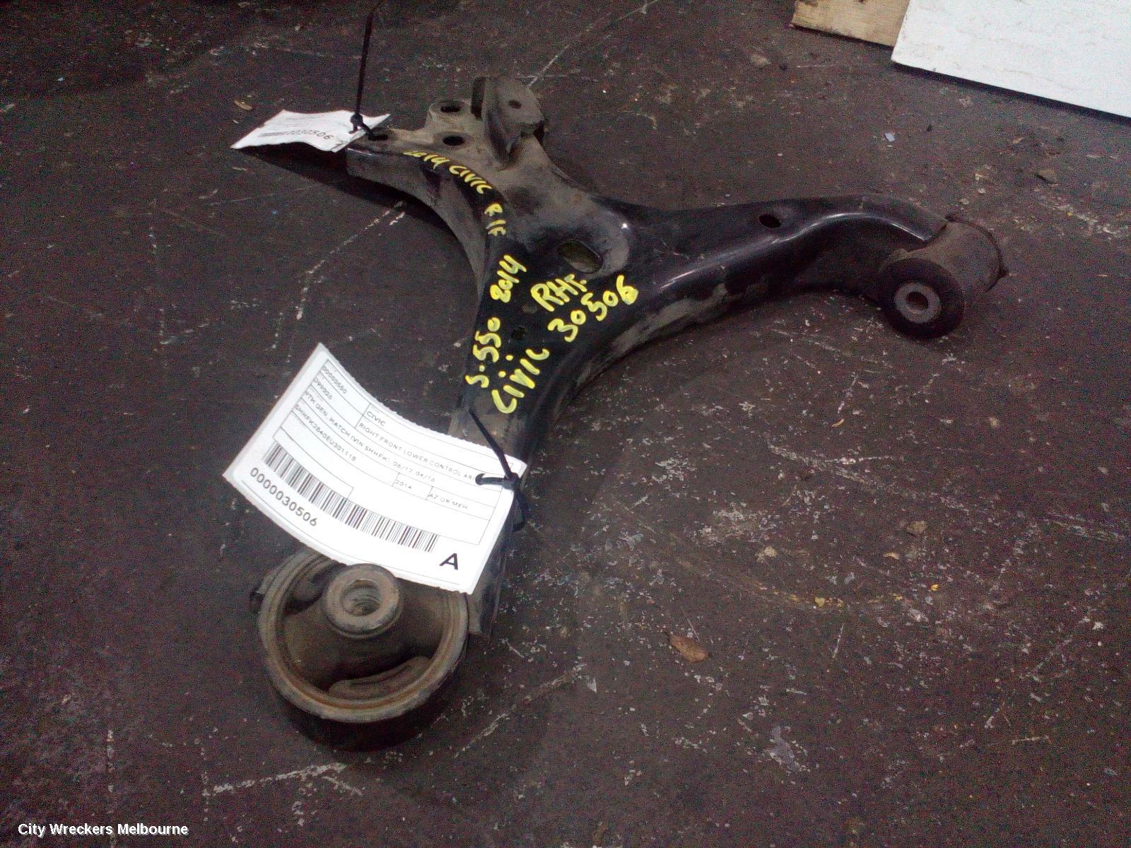 HONDA CIVIC RIGHT FRONT LOWER CONTROL ARM, 9TH GEN, HATCH (VIN SHHFK), 06/2012 - 04/2016 - Image 1