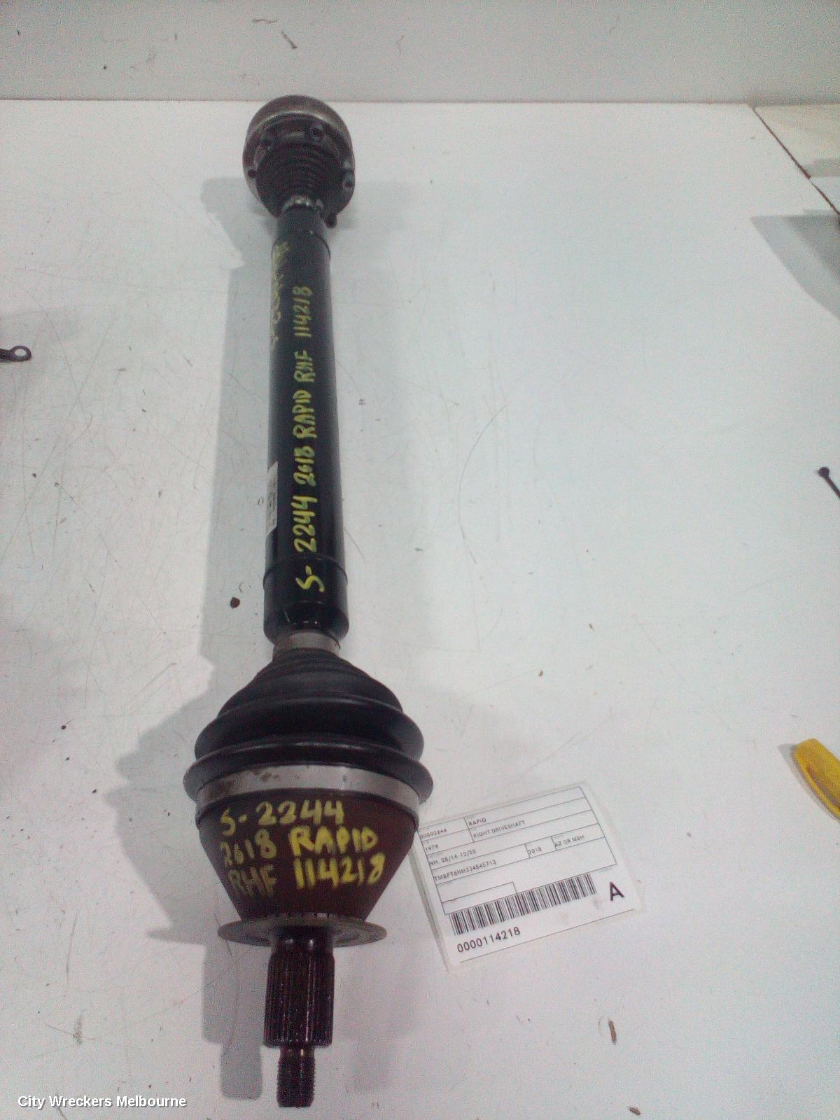 SKODA RAPID RIGHT DRIVESHAFT, NH, 05/2014 - 12/2020 - Image 1