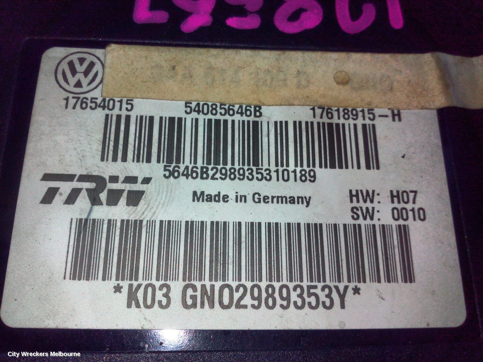 VOLKSWAGEN PASSAT ABS PUMP/MODULATOR, 3C/MK6 B6-B7, ON MODULE P/N 3AA614109AQ, 03/2006 - 05/2015 - Image 3