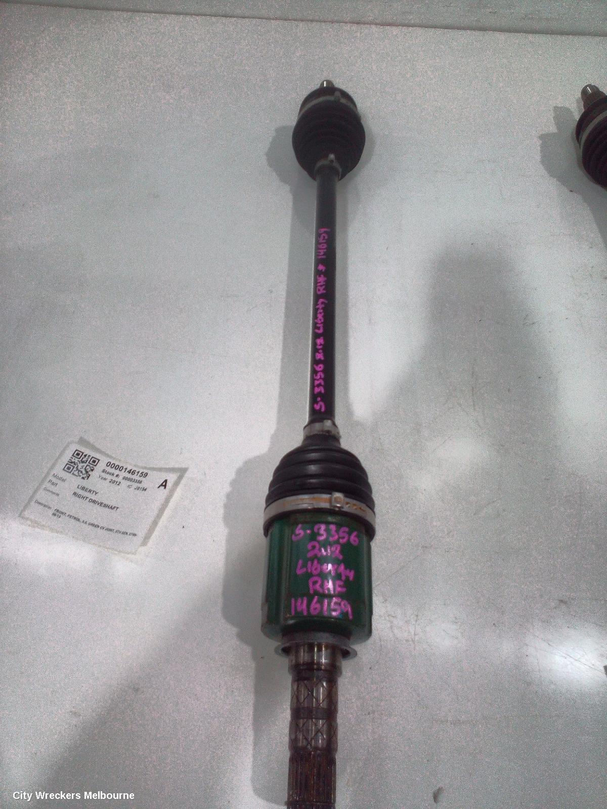 SUBARU LIBERTY RIGHT DRIVESHAFT, FRONT, PETROL, 3.6, GREEN CV JOINT, 5TH GEN, 07/2009 - 08/2013 - Image 1